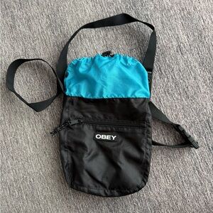 Obey Black and Teal Belt Bag